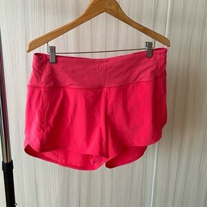 Lululemon speed up high-rise lined short 4 inches in glazed pink
